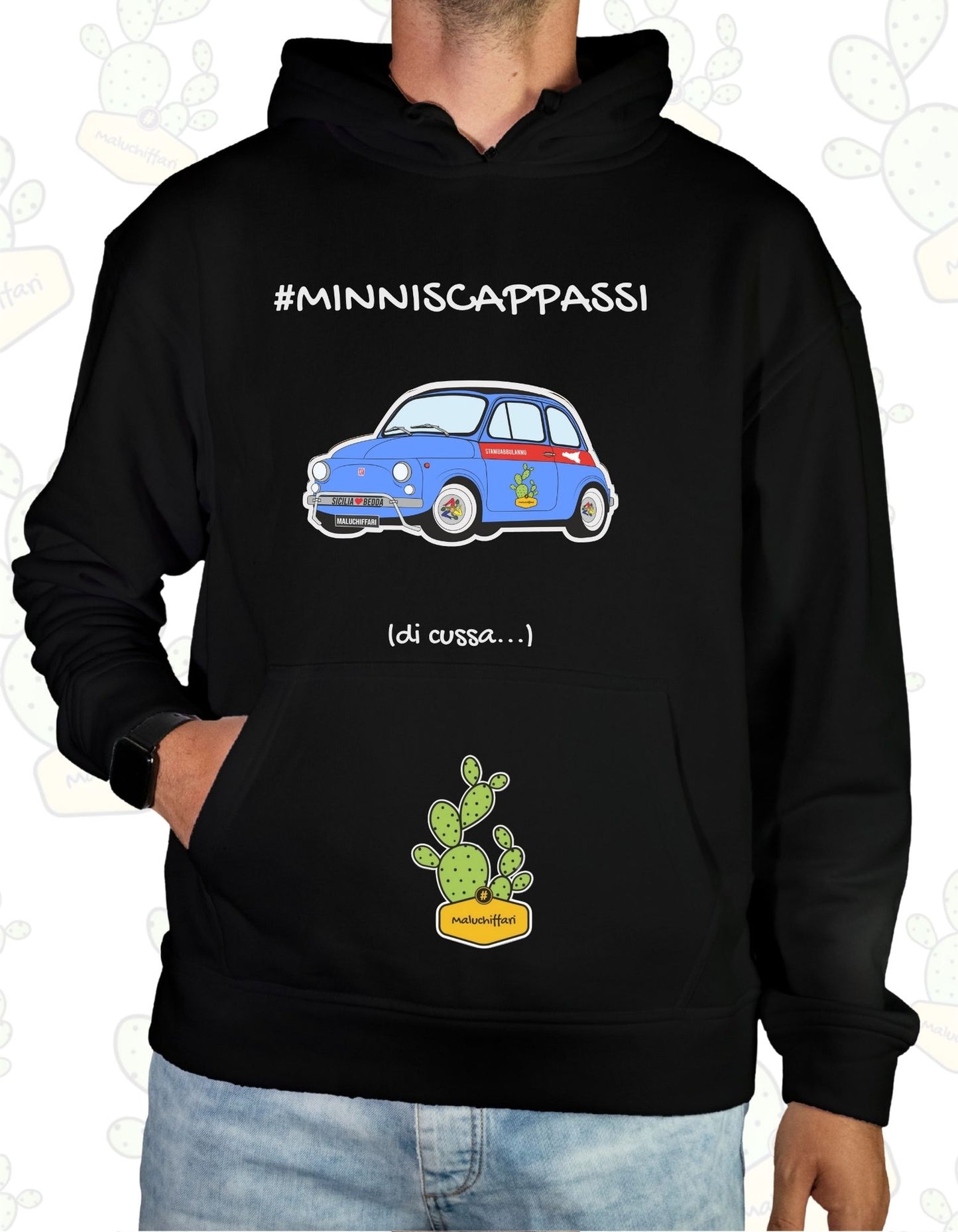 Felpa Unisex con cappuccio – MINISCAPPASSI di cussa 500 BLU