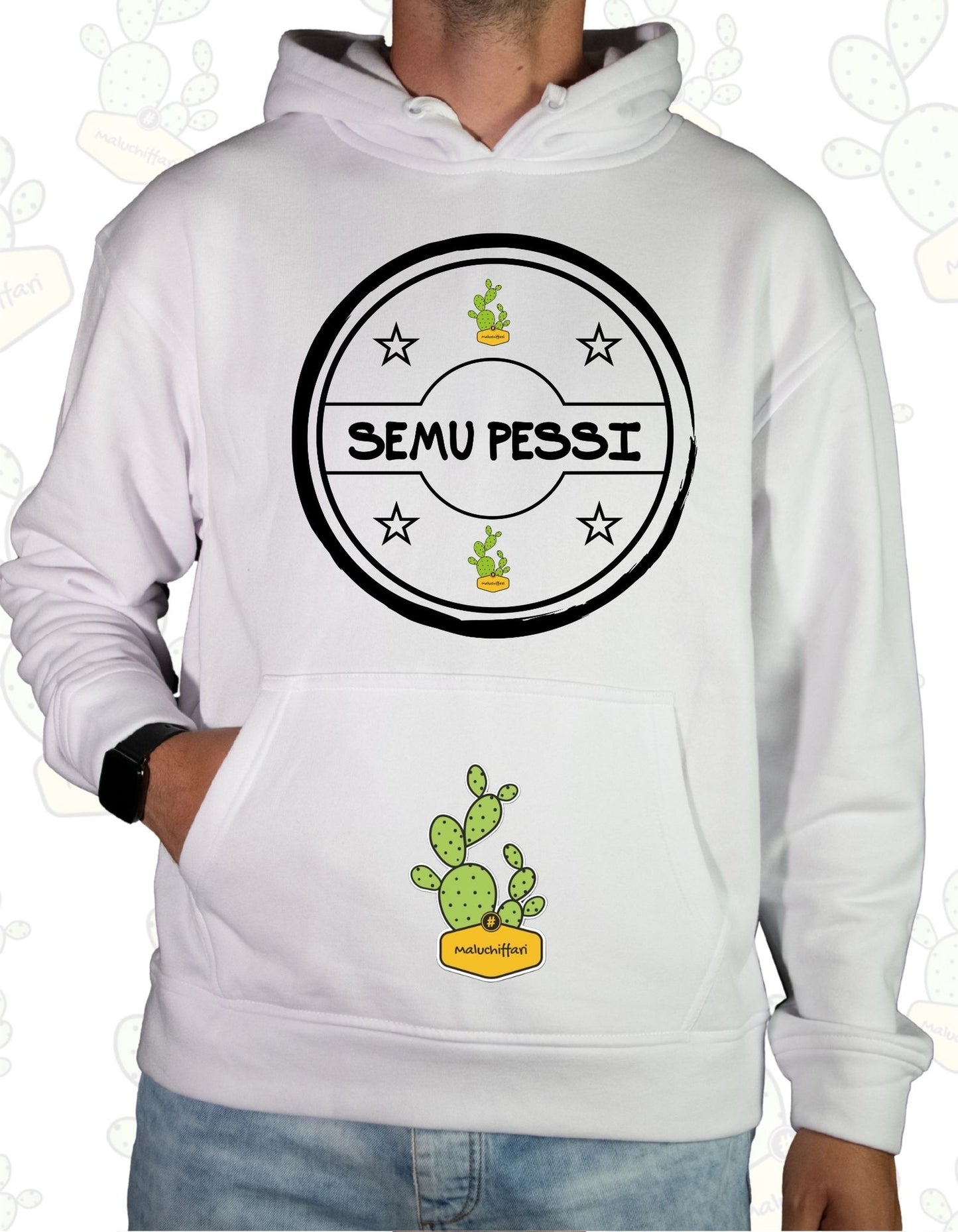 Felpa Unisex con cappuccio – SEMU PESSI TIMBRO