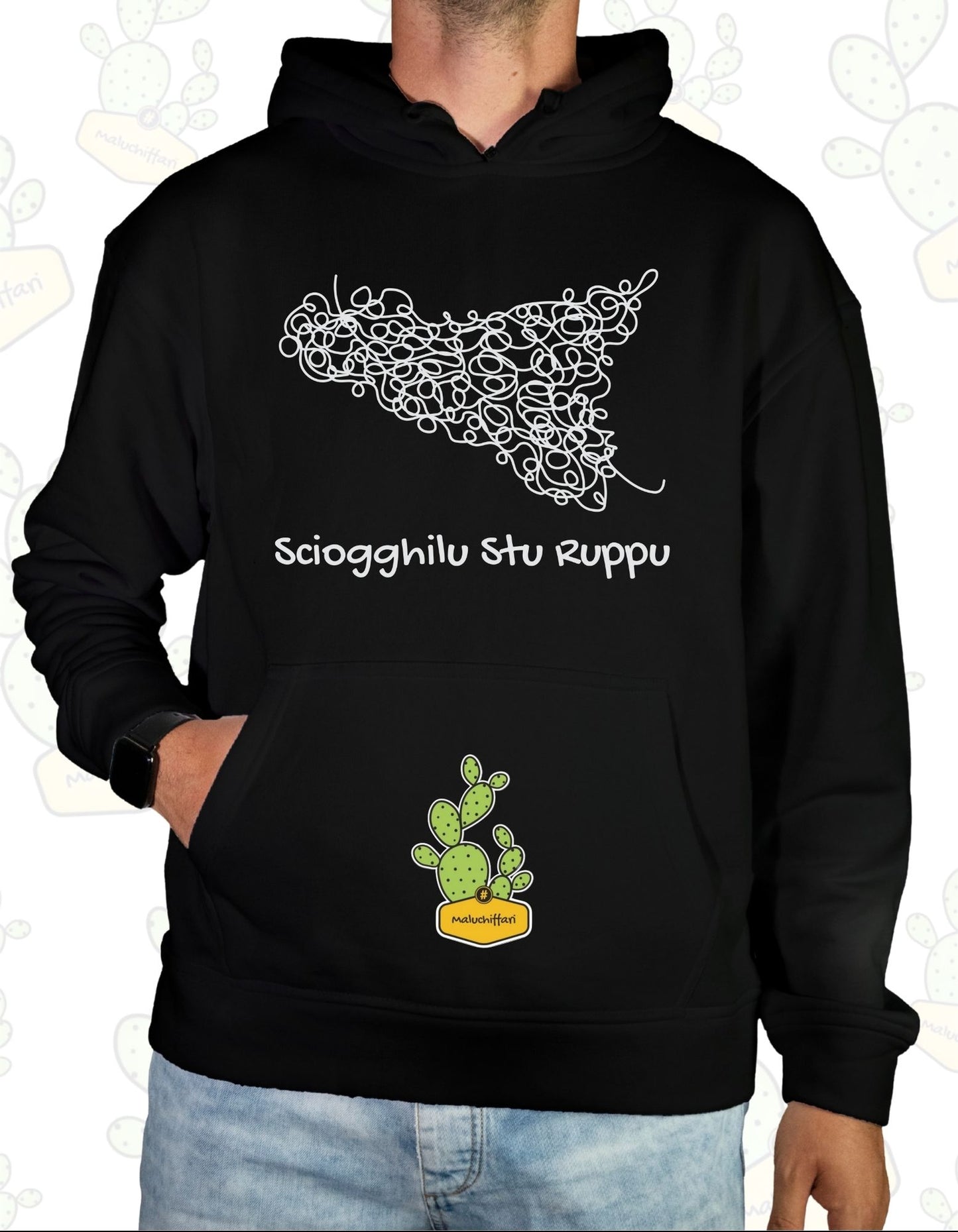 Felpa Unisex con cappuccio – SCIOGGHILU STU RUPPU 1.0