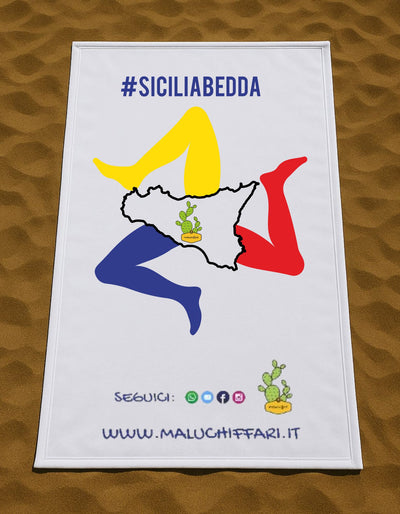 TELO MARE - #SICILIABEDDA TRINACRIA TRICOLOR MINILOGO -UNISEX -MALUCHIFFARI