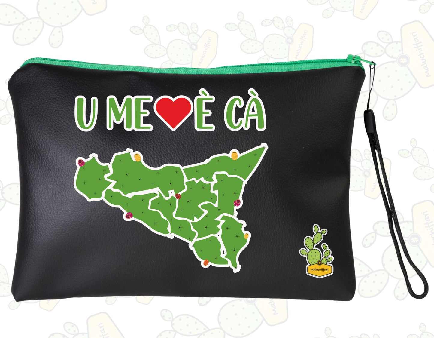 Pochette in Ecopelle  – U ME CORI è CA SICILIA VERDE