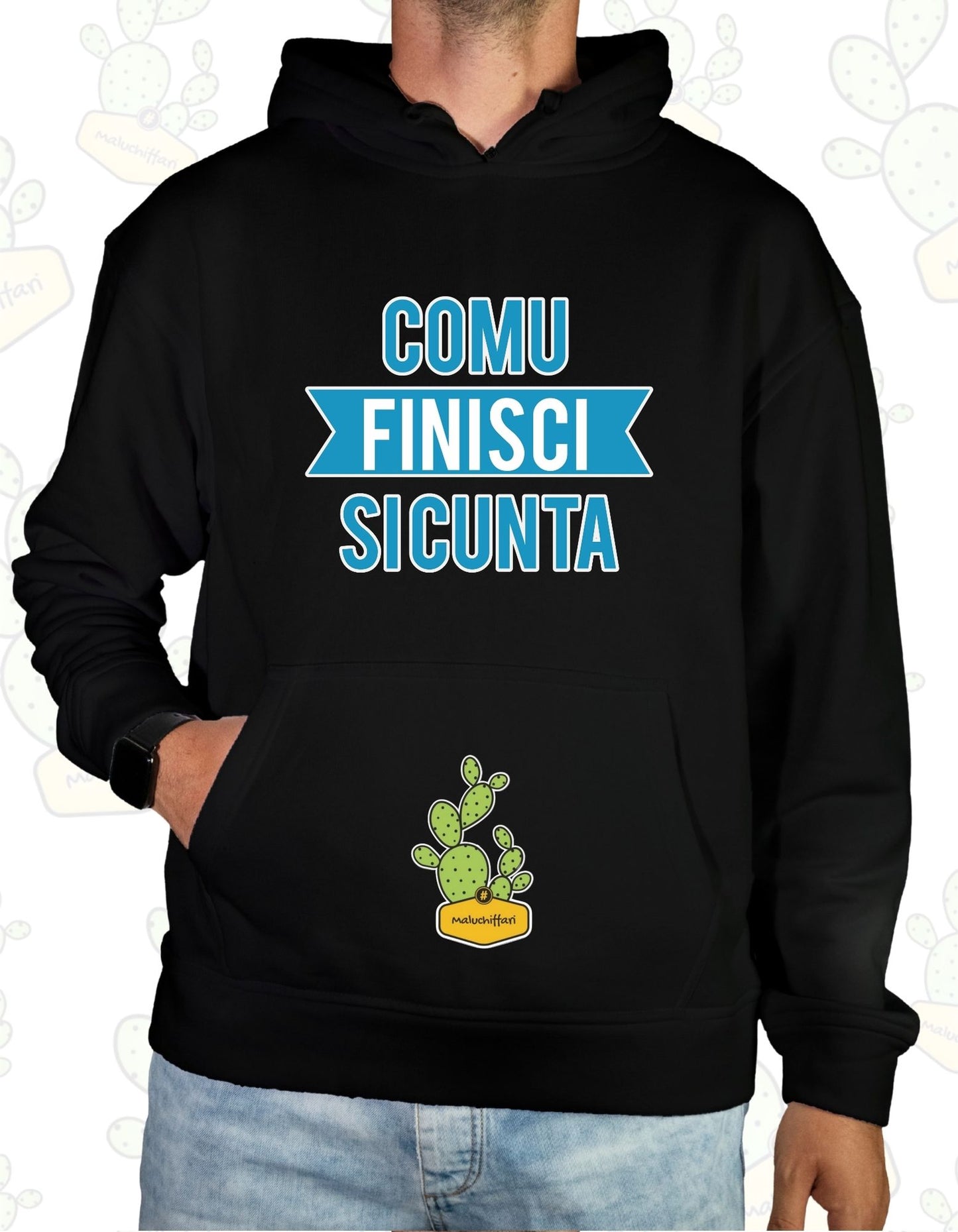 Felpa Unisex con cappuccio – COMU FINISCI SI CUNTA 1.0