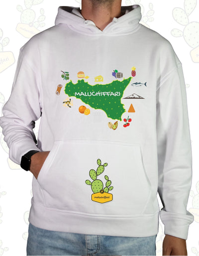 Felpa Unisex con cappuccio – SICILIA BEDDA.. verde produce