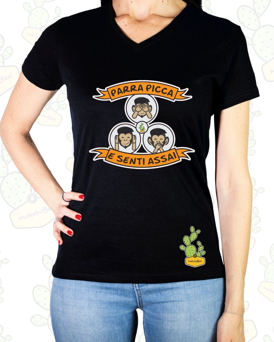 T-shirt Donna – PARRA PICCA E SENTI ASSAI - 3SCIMMIETTE®