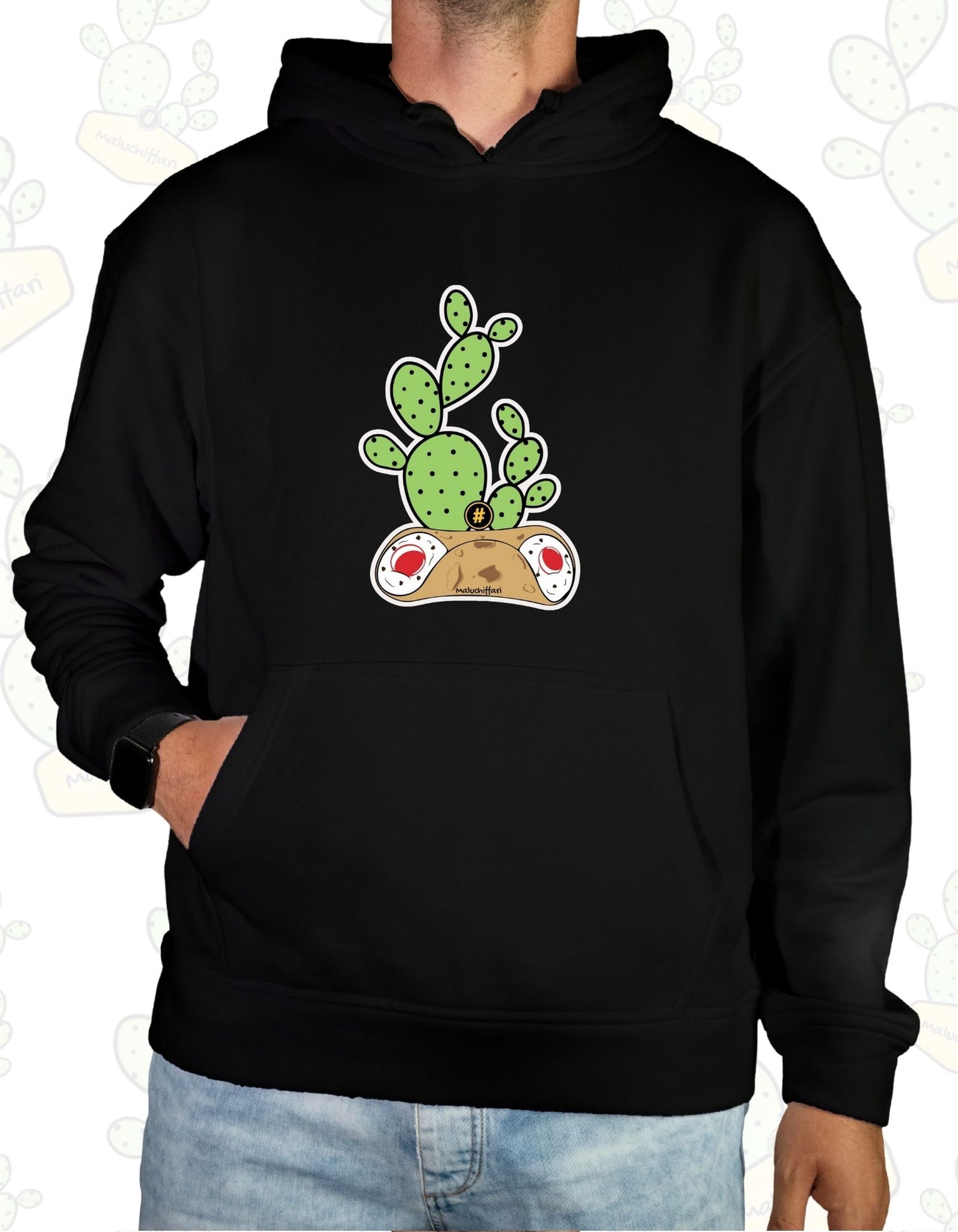 Felpa con cappuccio Maluchiffari – LOGO Cannolo - Unisex