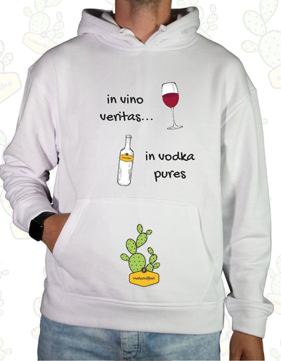 Felpa Unisex con cappuccio – IN VINO VERITAS IN VODKA PURES - ED. LIMITATA