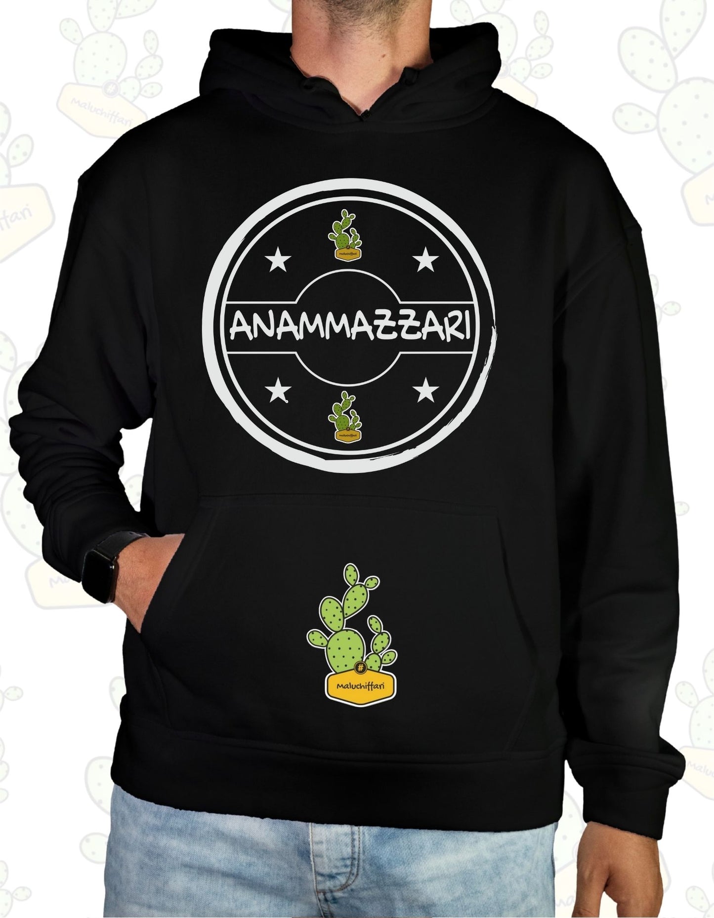 Felpa con cappuccio Unisex Maluchiffari – ANAMMAZZARI TIMBRO - Unisex