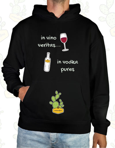 Felpa Unisex con cappuccio – IN VINO VERITAS IN VODKA PURES - ED. LIMITATA