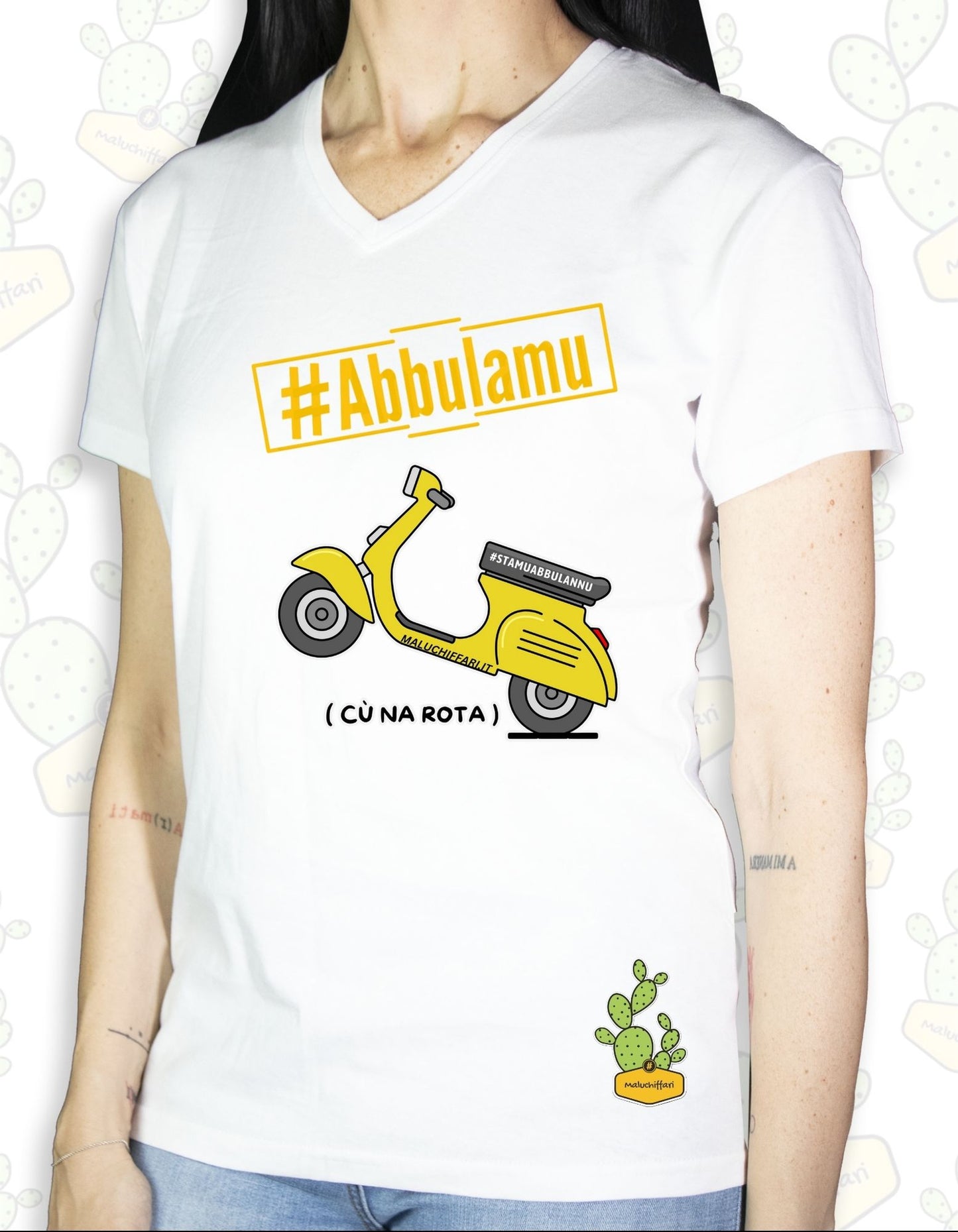 T-shirt Donna – ABBULAMU cu na rota VESPA
