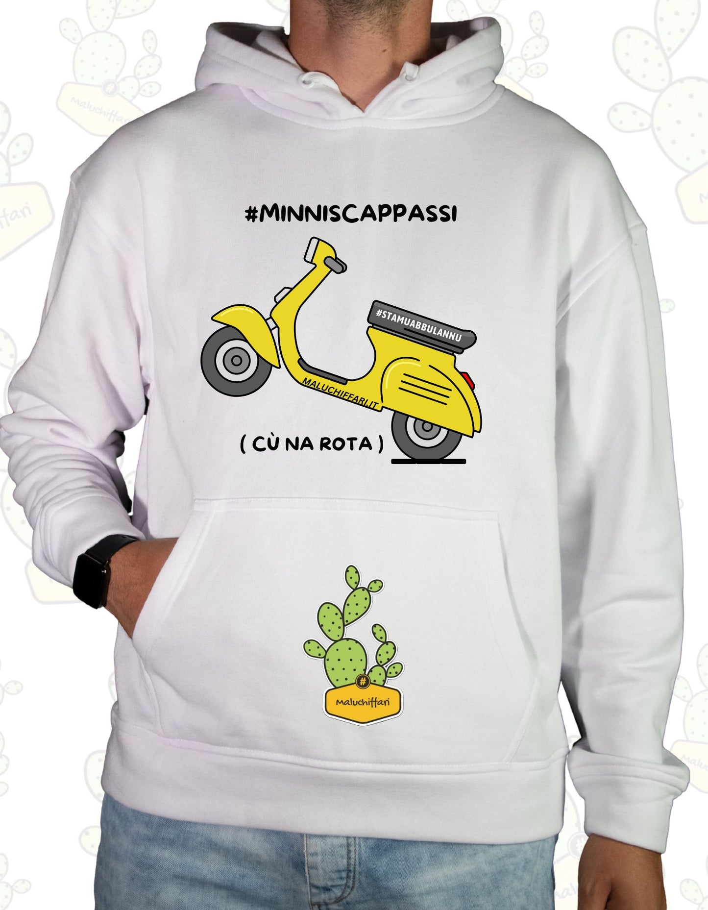 Felpa Unisex con cappuccio – MINISCAPPASSI cu na rota VESPA
