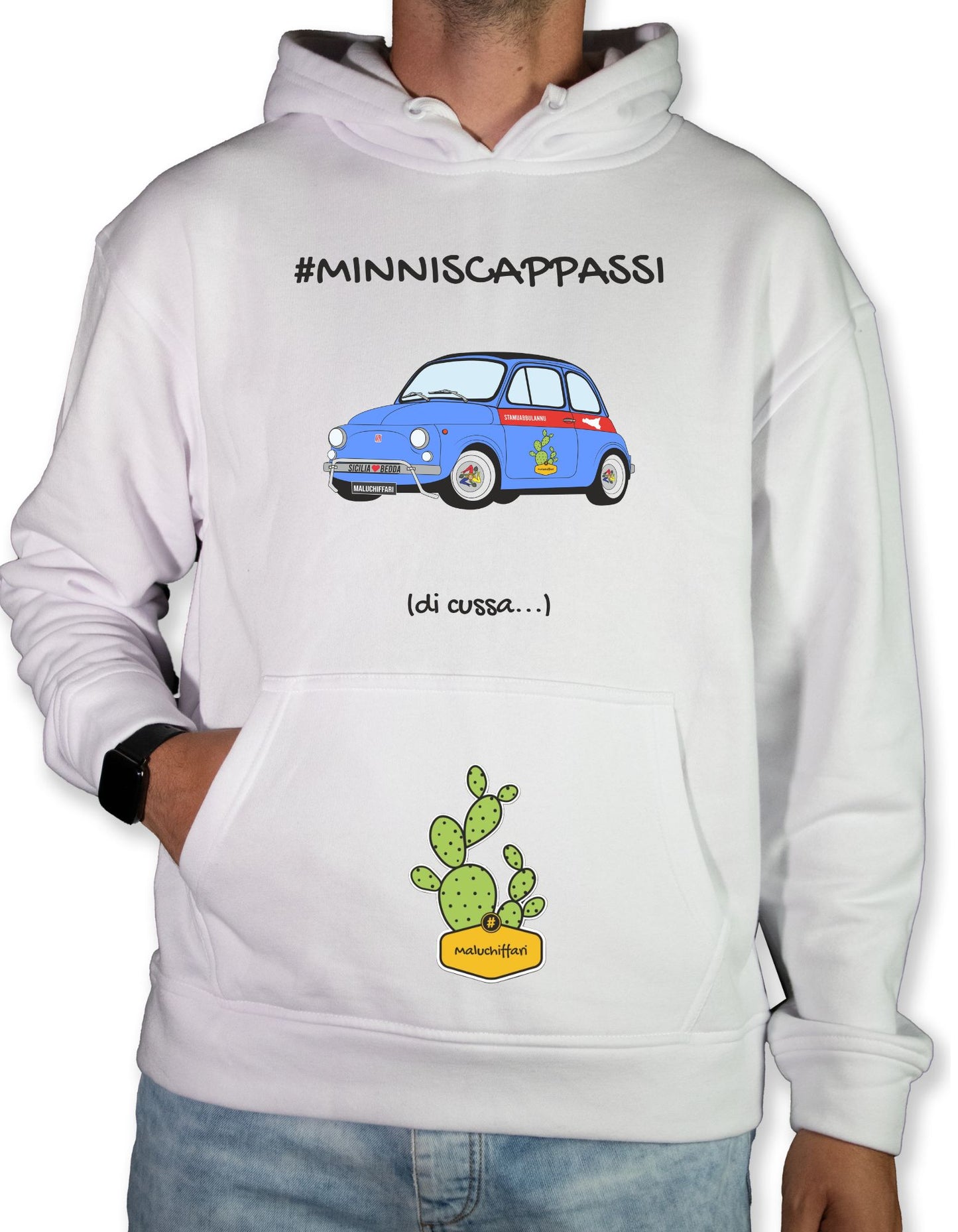Felpa Unisex con cappuccio – MINISCAPPASSI di cussa 500 BLU