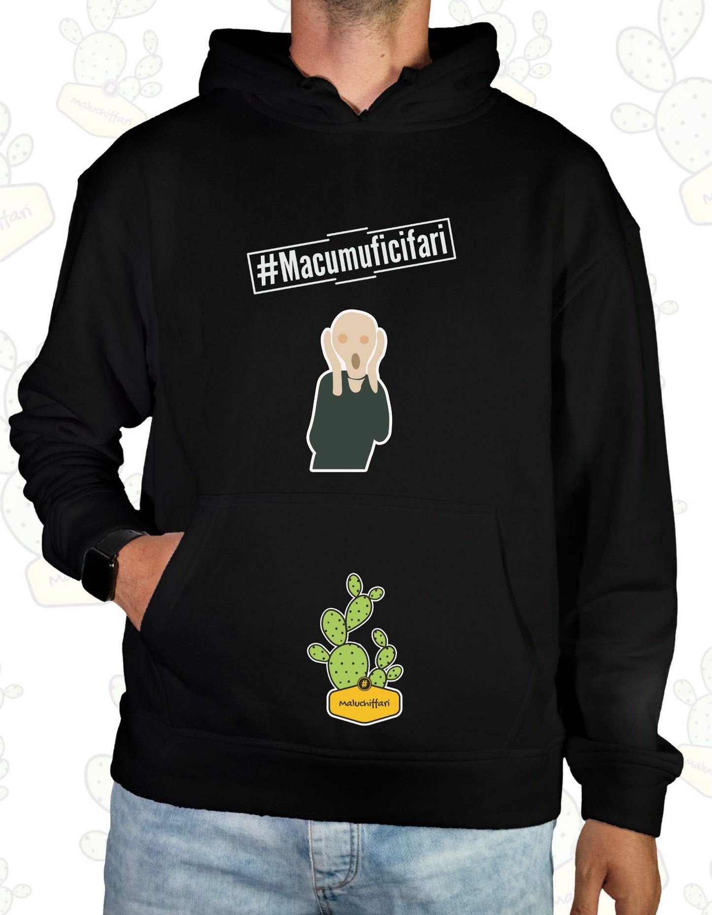 Felpa Unisex con cappuccio – #MACUMUFICIFARI URLO