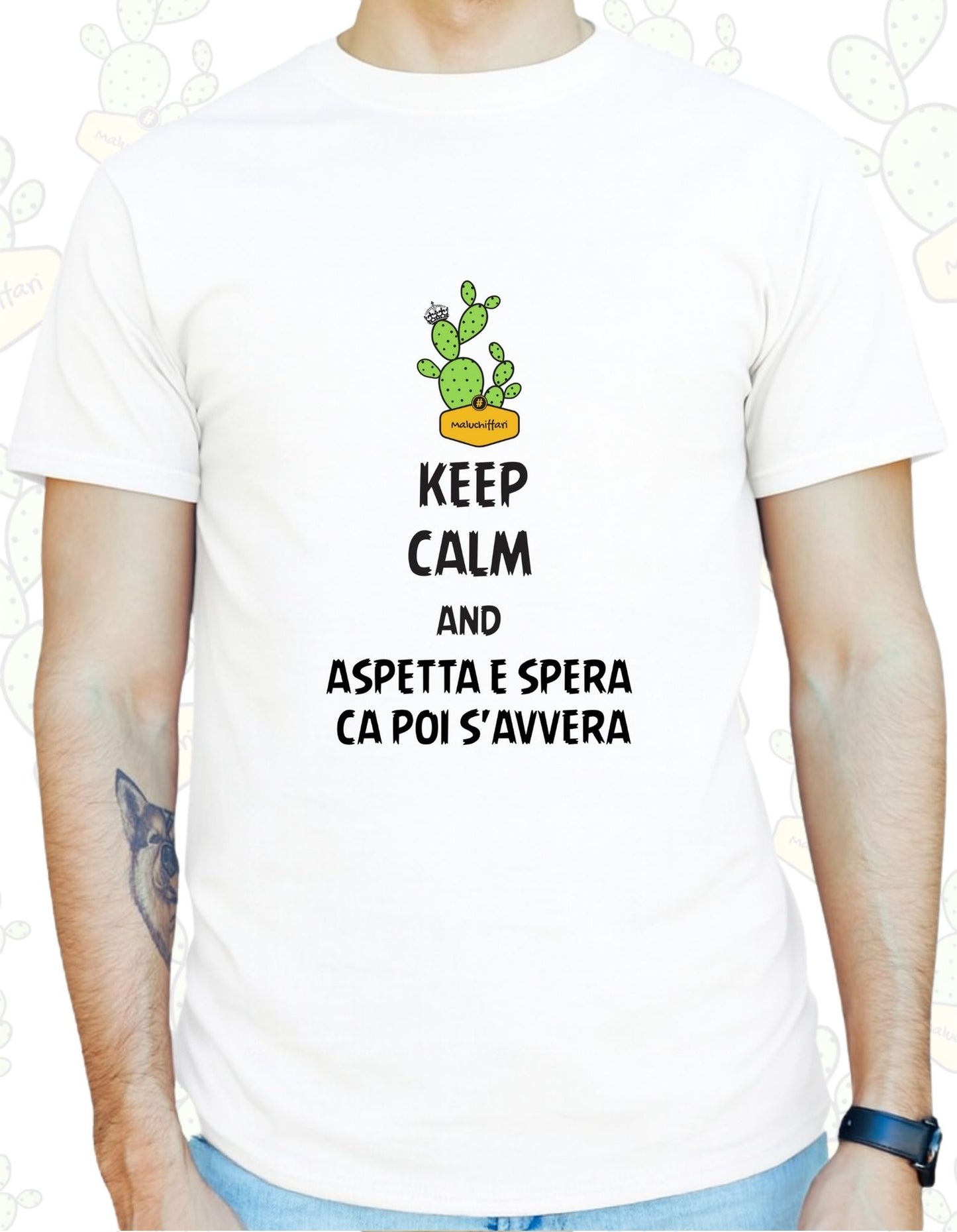 T-shirt Uomo – KEEP CALM and ASPETTA E SPERA CA POI S'AVVERA