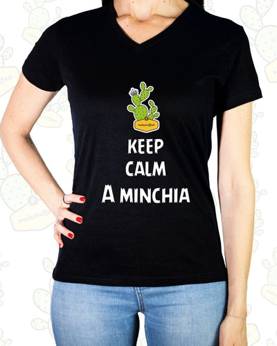 T-shirt Donna – KEEP CALM A MINCHIA