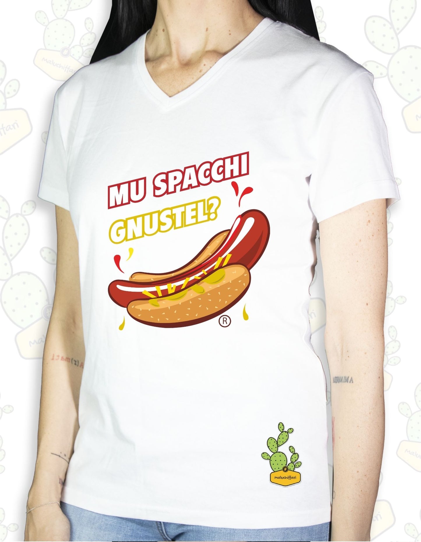 T-shirt Donna – MU SPACCHI GNUSTEL?