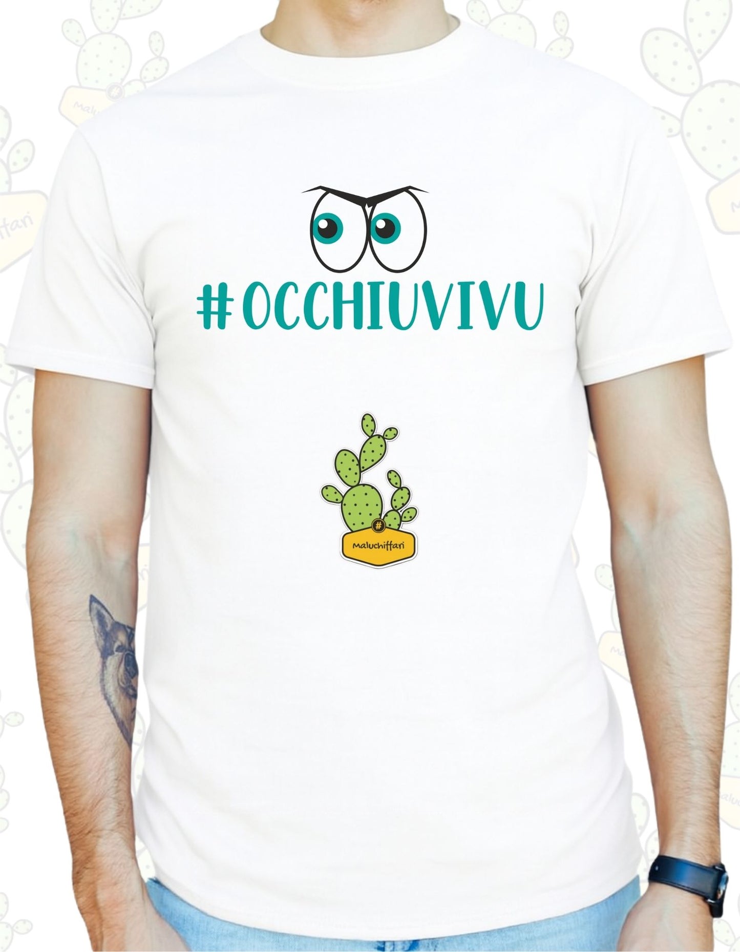 T-shirt Uomo – #OCCHIU VIVU (OCCHI)