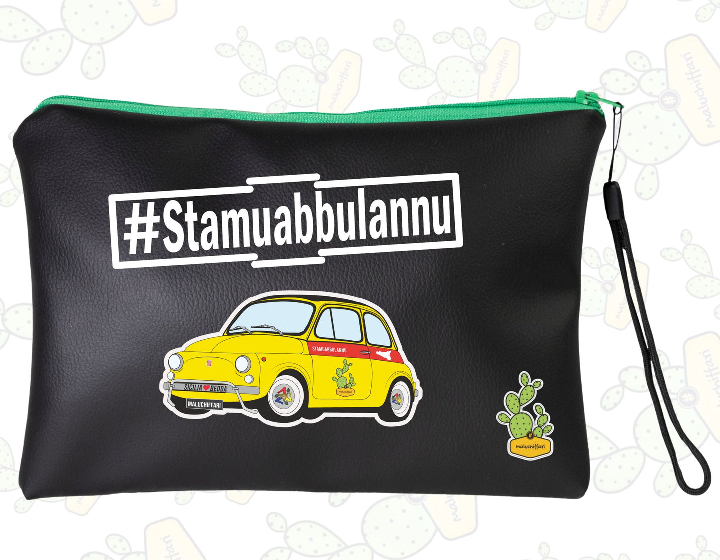 Pochette in ECOPELLE  – #STAMUABBULANNU 500 GIALLA