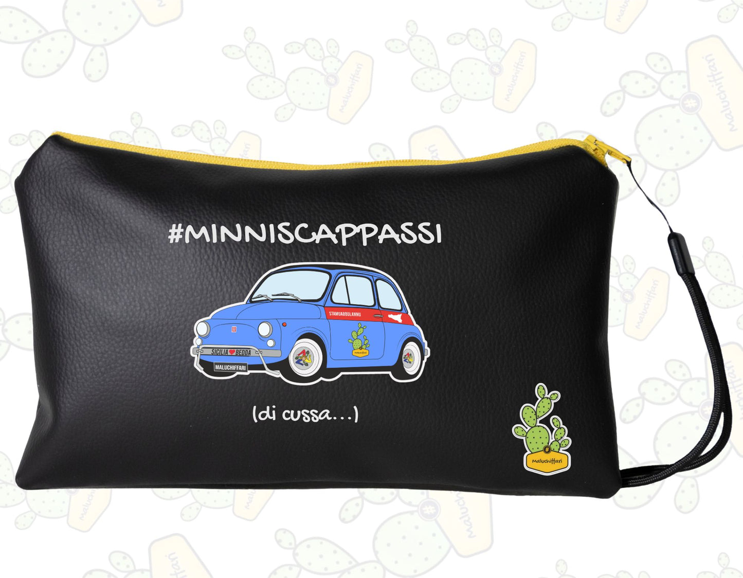 Pochette in ECOPELLE – #MINNISCAPPASSII DI CUSSA (500 AZZURRA)