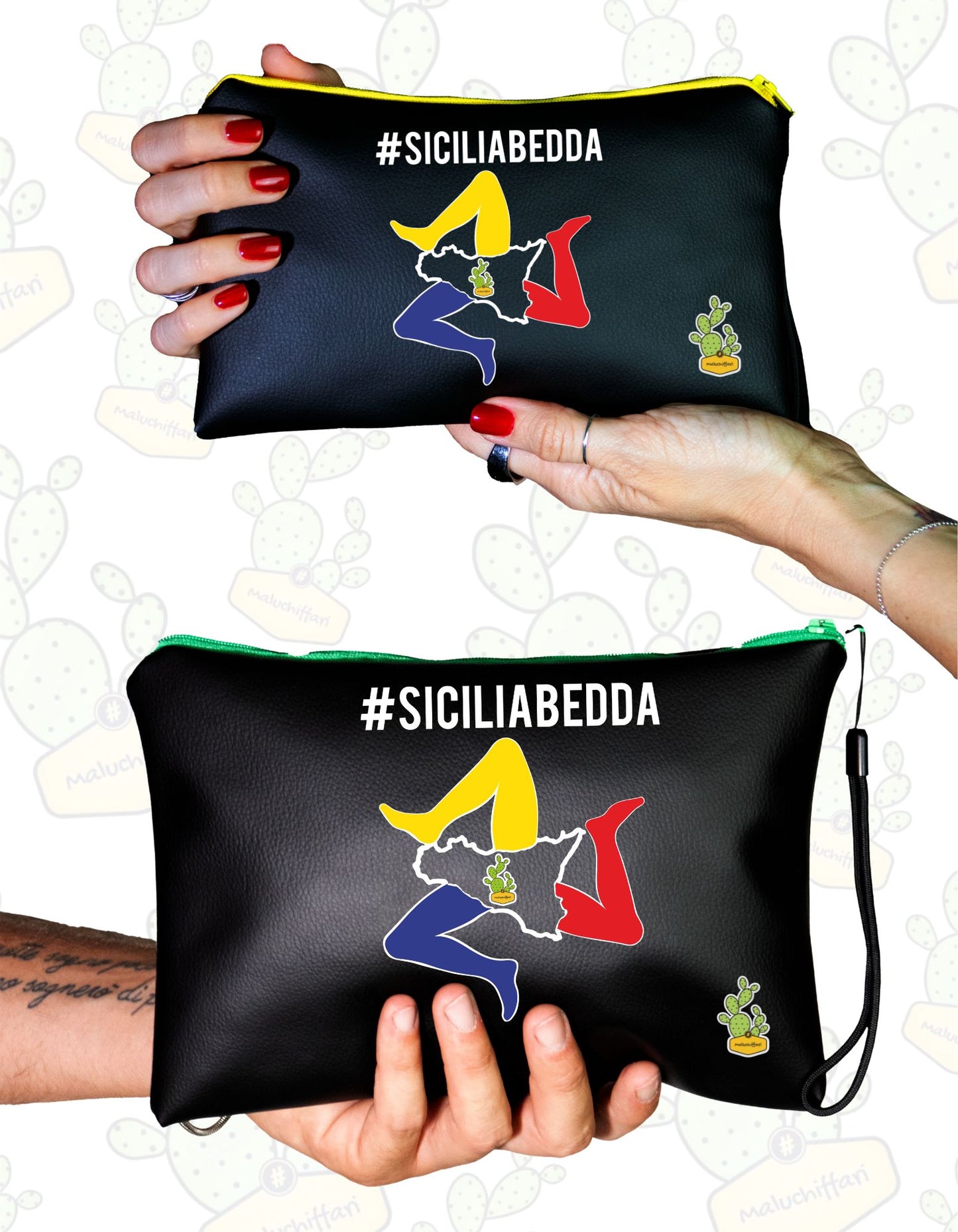 Pochette in ECOPELLE – #SICILIABEDDA TRINACRIA