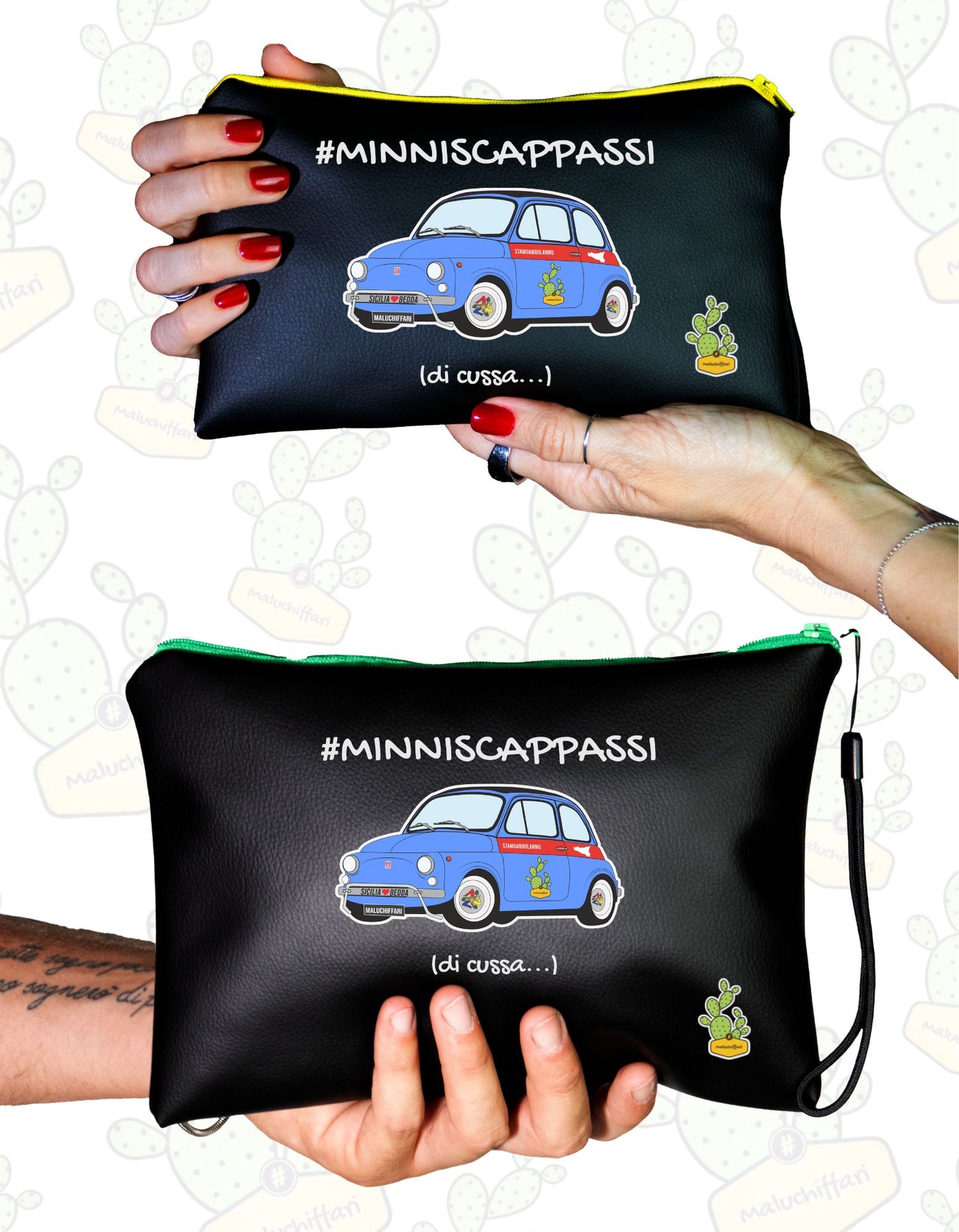 Pochette in ECOPELLE – #MINNISCAPPASSII DI CUSSA (500 AZZURRA)