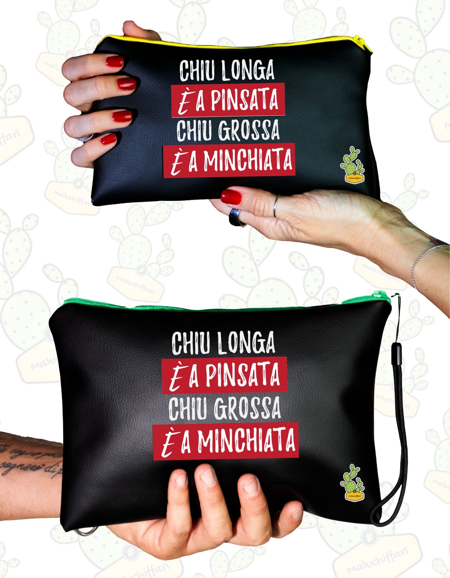 Pochette in ECOPELLE – CHIU LONGAè A PINSATA CHIU GROSSA è A MINCHIATA
