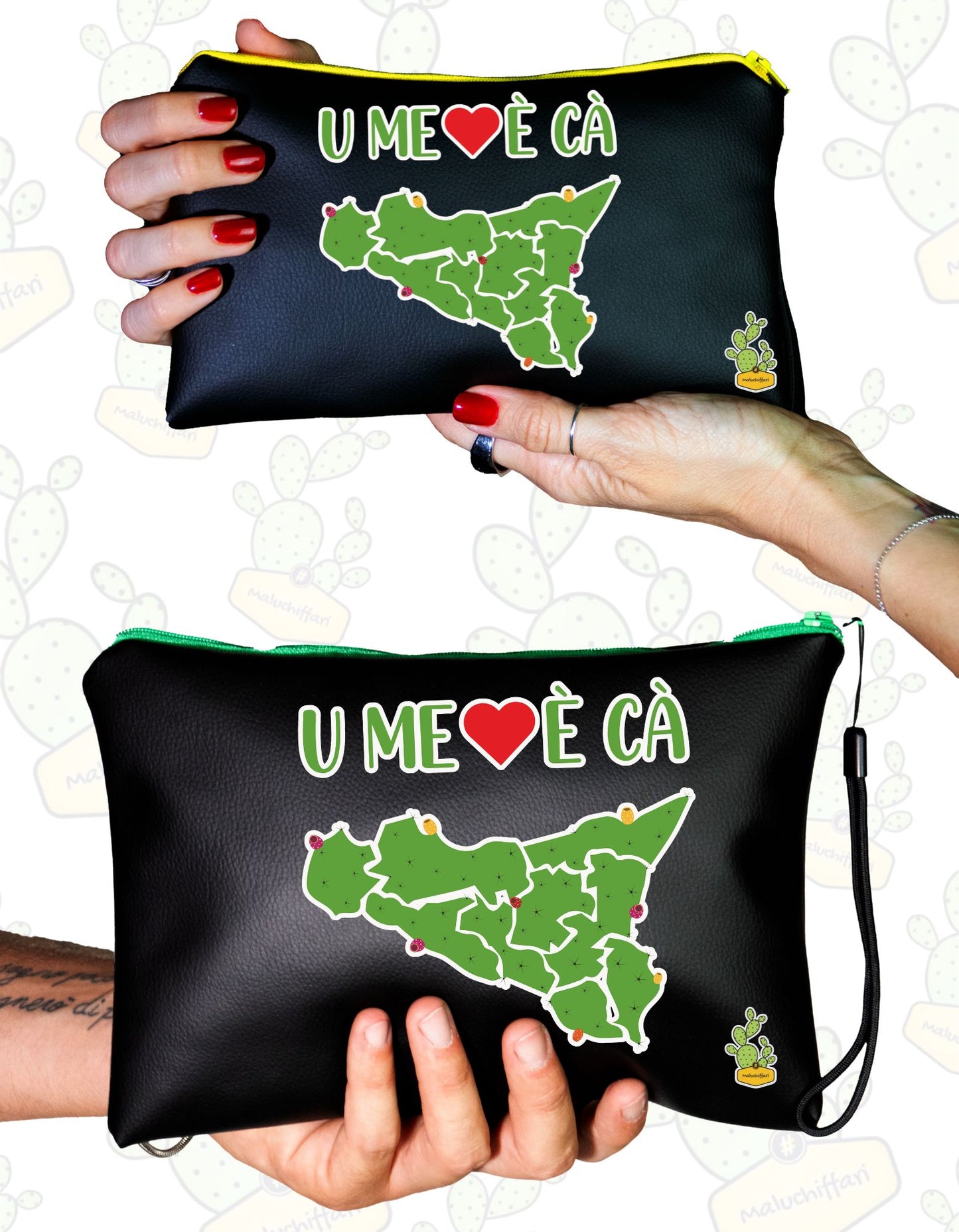 Pochette in Ecopelle  – U ME CORI è CA SICILIA VERDE
