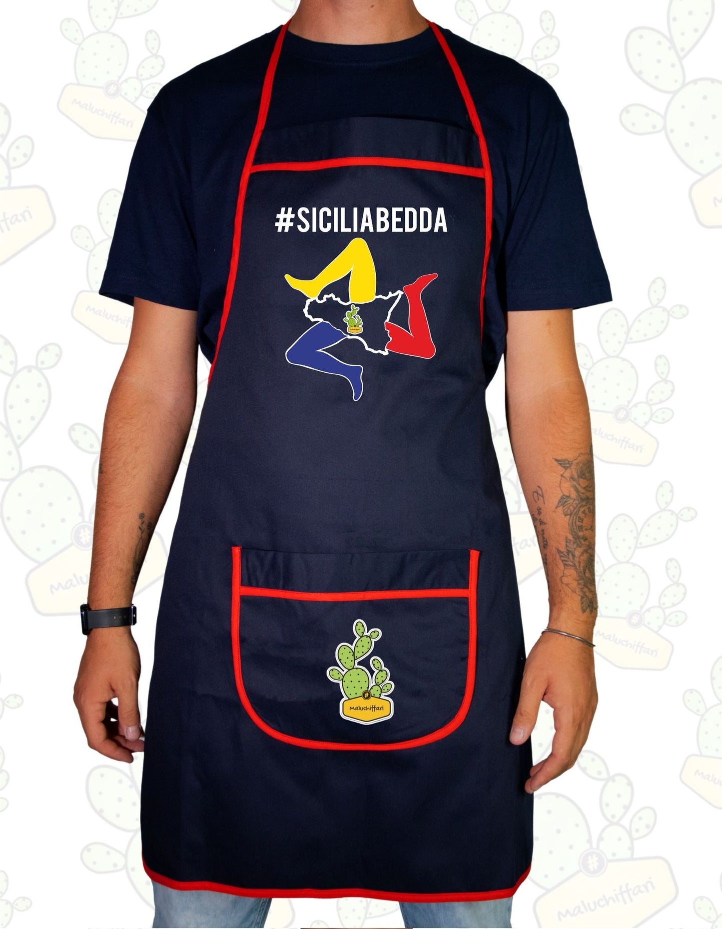 Grembiule da Cucina - #SICILIABEDDATRINACRIA TRIC