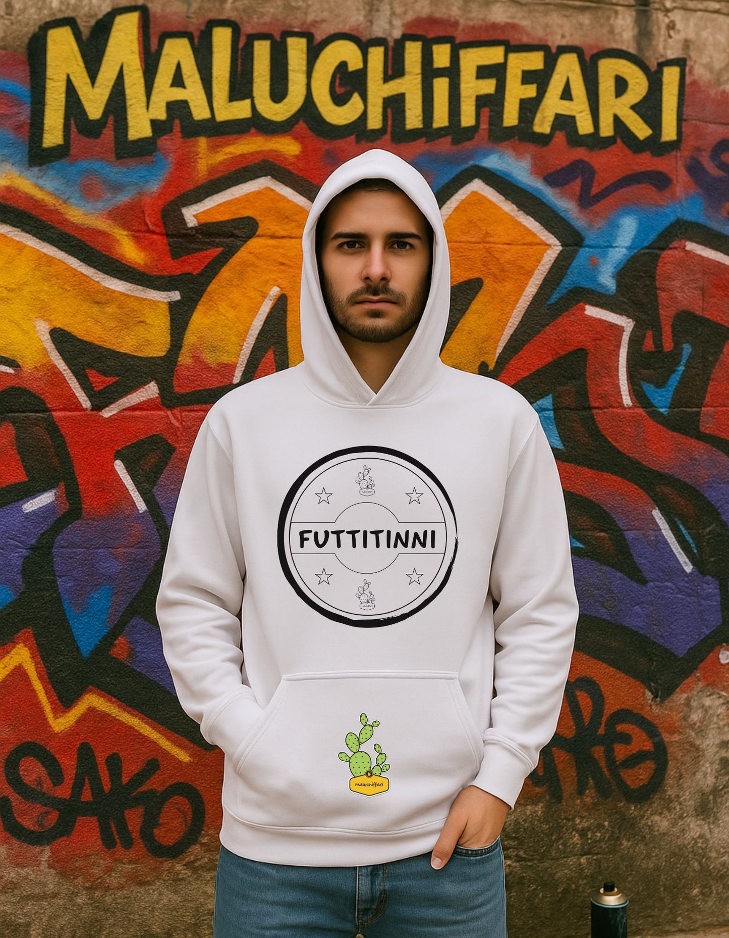 Felpa Unisex con cappuccio – FUTTITINI TIMBRO 1.0