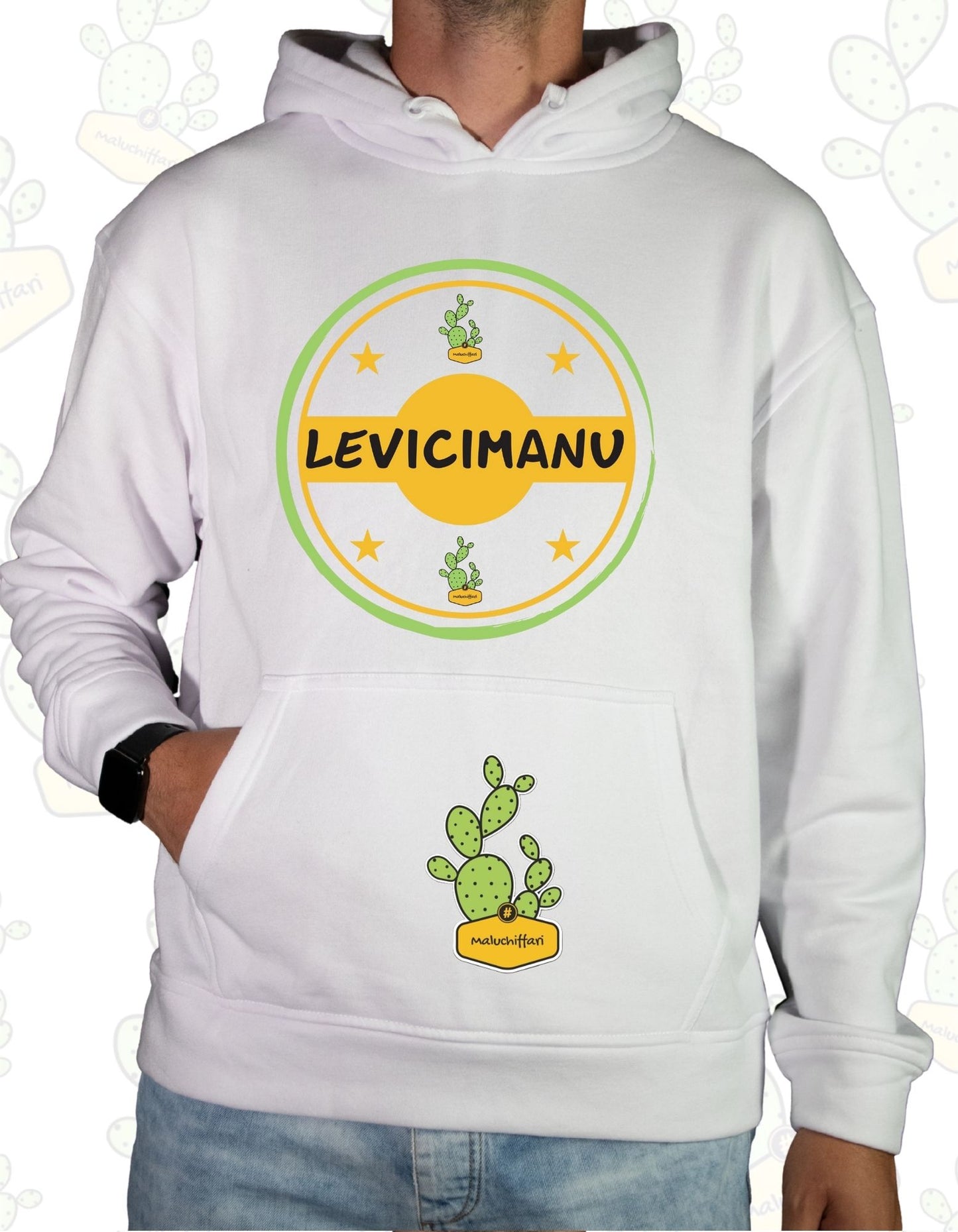 Felpa Unisex con cappuccio – LEVICIMANU .. TIMBRO G/V
