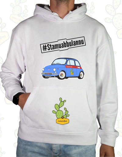 Felpa con cappuccio - #STAMUABBULANNU , 500 AZZURRA
