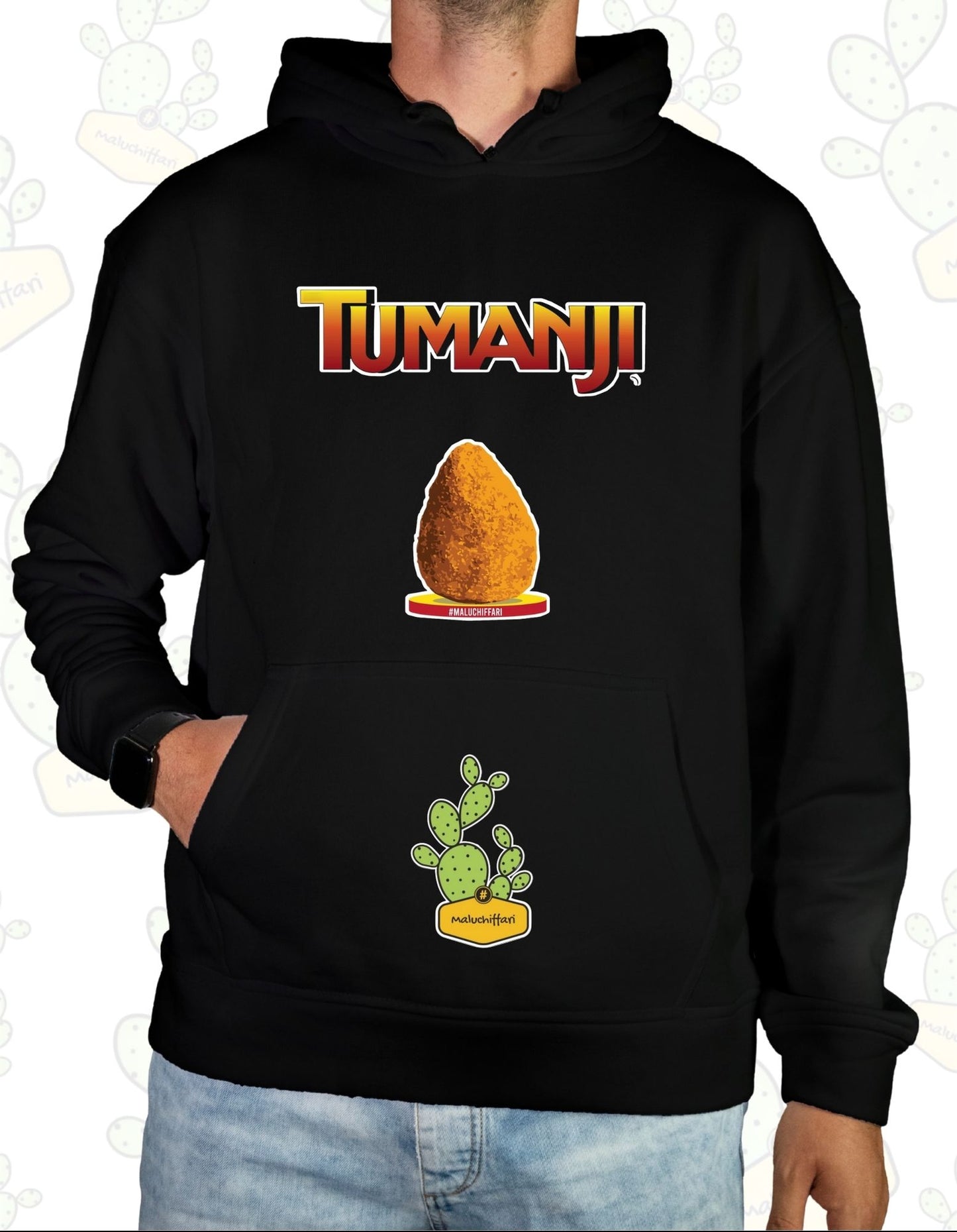 Felpa con cappuccio Maluchiffari – TUMANJI ARANCINO - Unisex