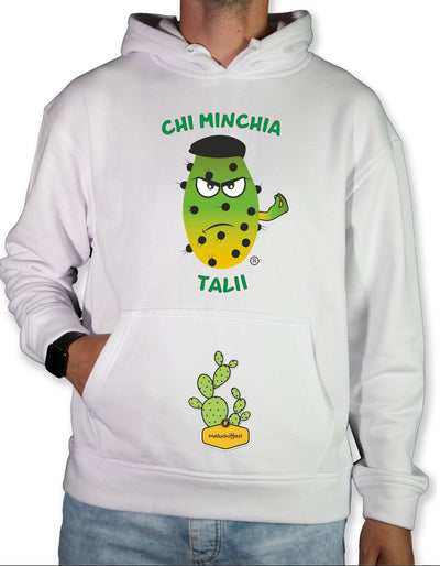 Felpa Unisex con cappuccio – CHI MINCHIA TALII (Ficudinia)