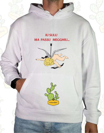 Felpa con cappuccio Maluchiffari – SULU MA PASSU MEGGHIU(CUPIDO)- Unisex