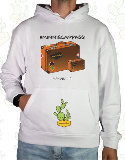 Felpa Unisex con cappuccio – MINNISCAPPASSI...di cussa VALIGIA