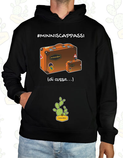 Felpa Unisex con cappuccio – MINNISCAPPASSI...di cussa VALIGIA
