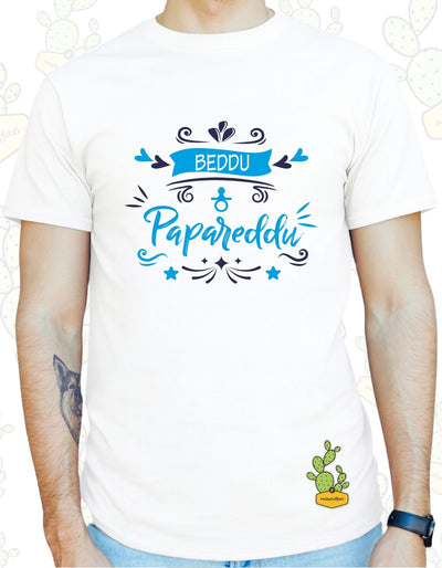 T-shirt Uomo  – BEDDU PAPAREDDU (CORSIVO)