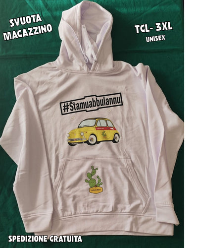 FELPA - 3XL - #STAMUABBULANNU (500 GIALLA) ; OCCASIONI - PRONTA CONSEGNA