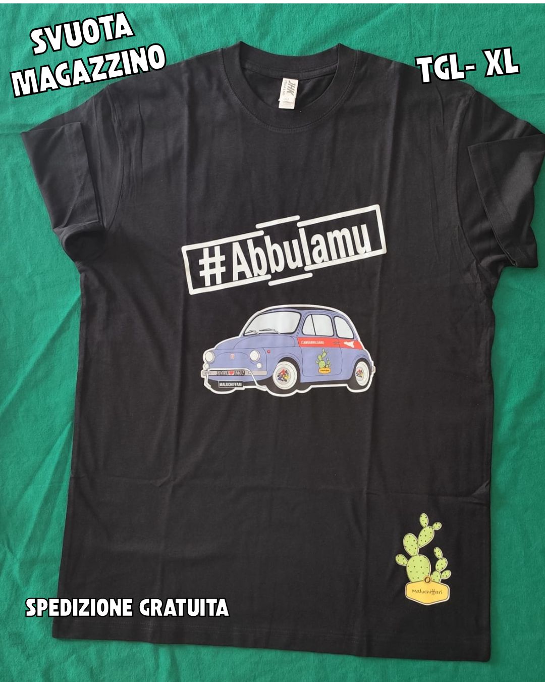 T-shirt Uomo - XL - #ABBULAMU  (500 AZZURRA) . OCCASIONI - PRONTA CONSEGNA