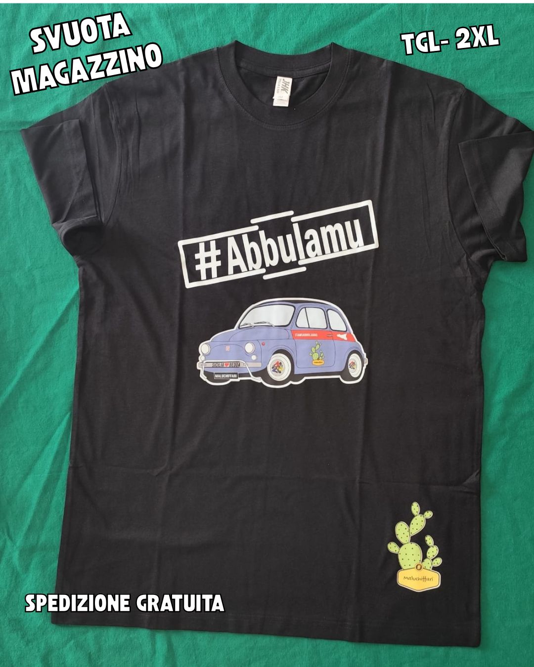 T-shirt Uomo  2XL - #ABBULAMU  (500 AZZURRA) . OCCASIONI - PRONTA CONSEGNA