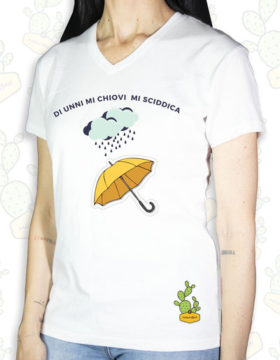 T-shirt Donna  – DI UNNI MI CHIOVI MI SCIDDICA [ ombrello ]