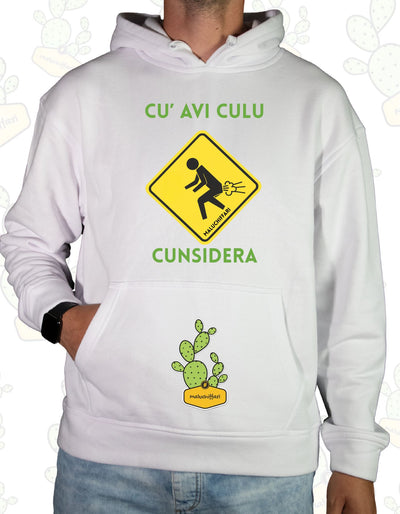 Felpa Unisex con cappuccio – CU AVI CULU CUNSIDERA