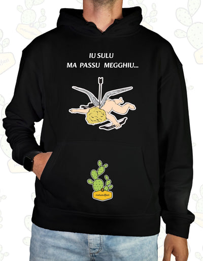 Felpa con cappuccio Maluchiffari – SULU MA PASSU MEGGHIU(CUPIDO)- Unisex