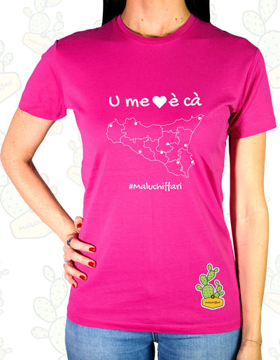 T-shirt Donna – U' ME CORI è CA -> SICILIA bianca