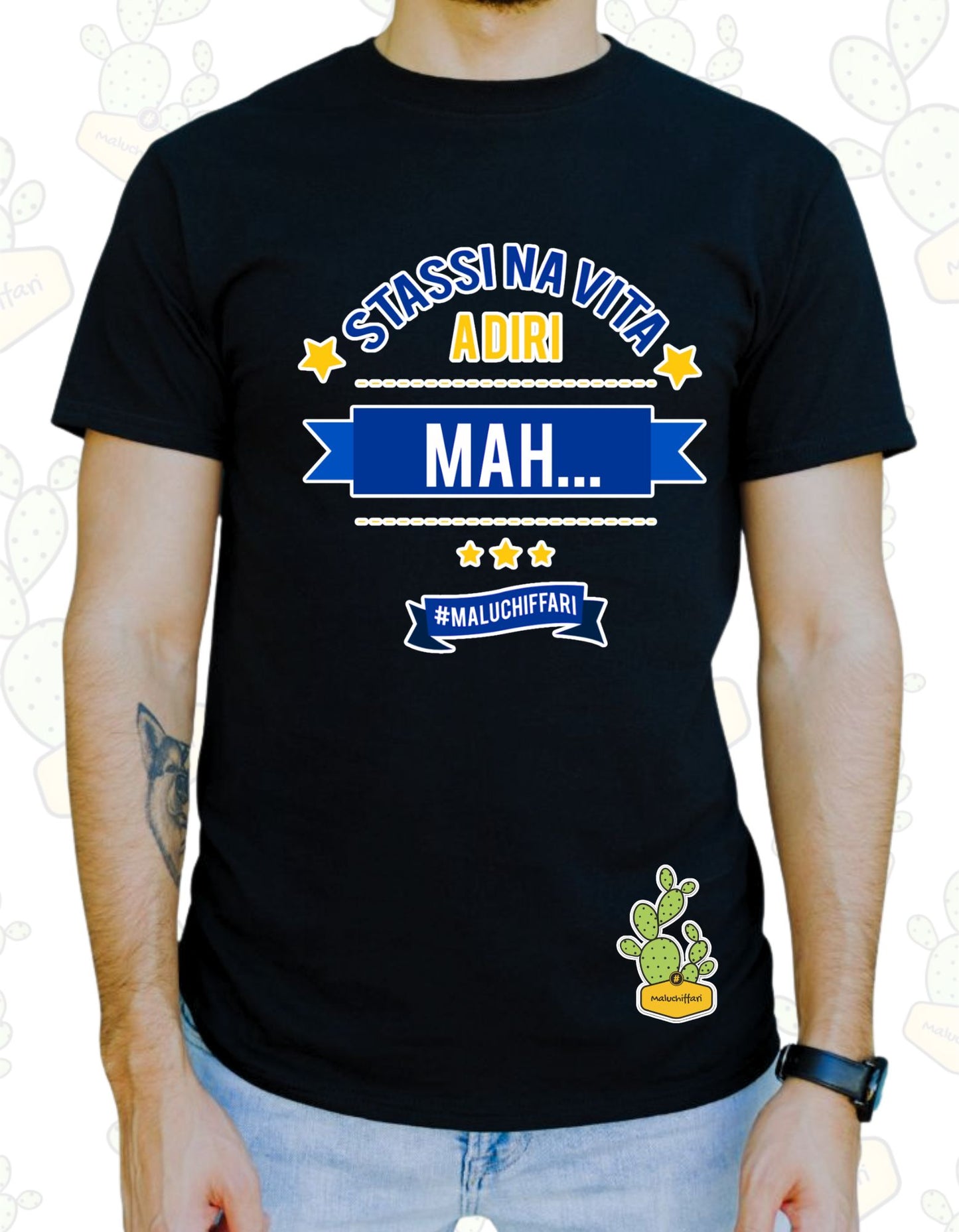 T-shirt Uomo – STASSI NA VITA A DIRI MAH (g/b)