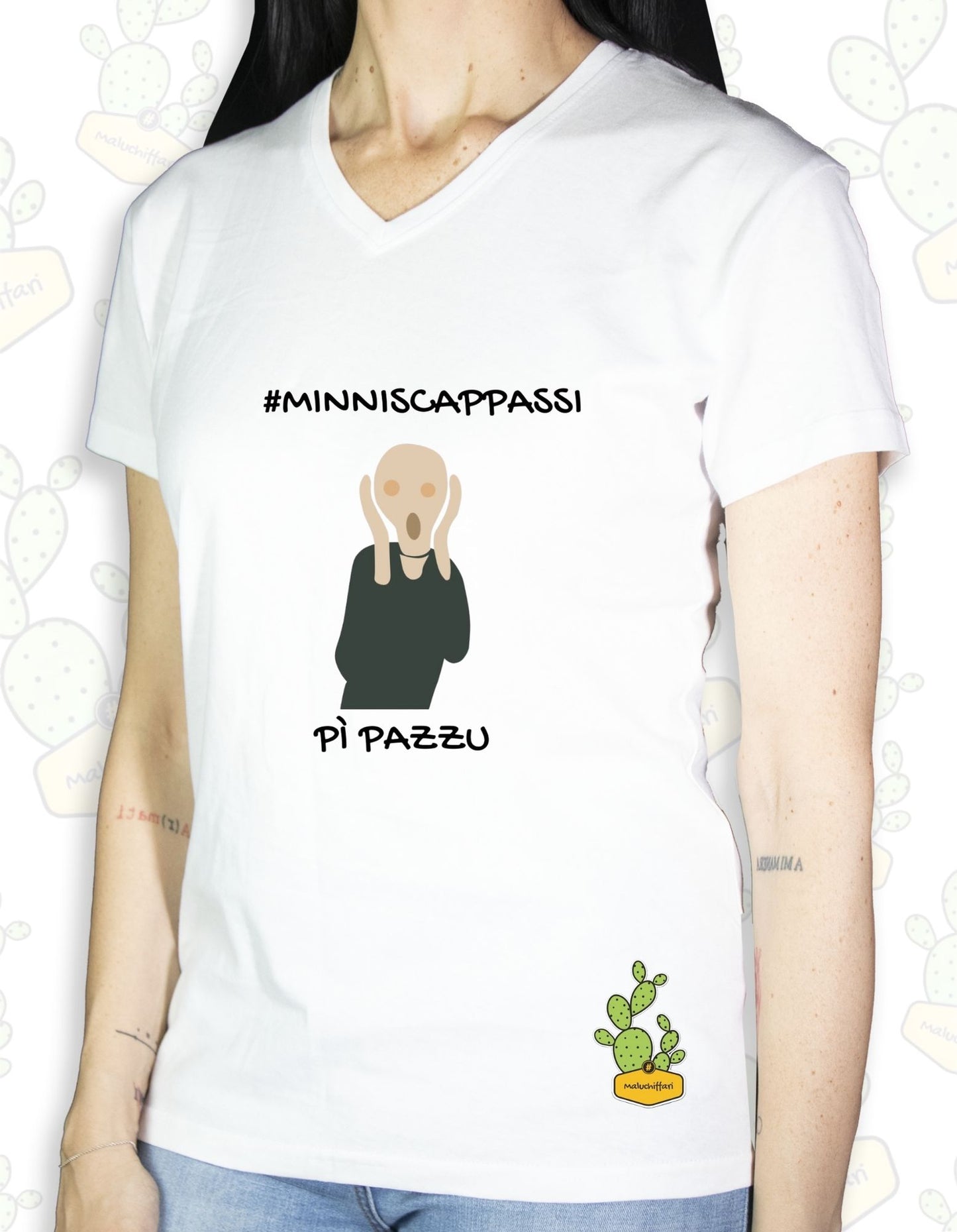 T-shirt Donna  – MINNISCAPPASSI PI PAZZU (URLO)