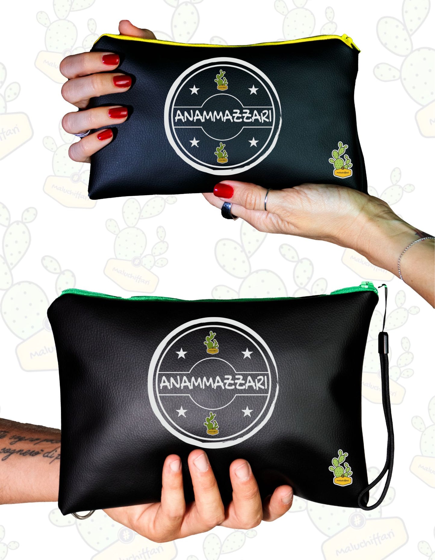 Pochette  in ECOPELLE –  ANAMMZZARI TIMBRO