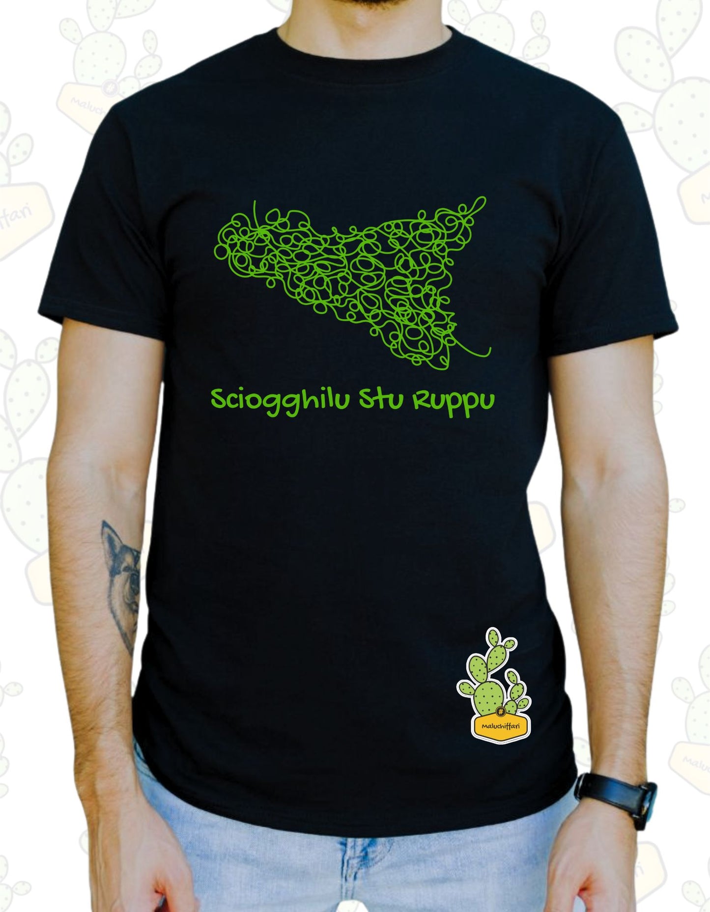 T-shirt Uomo – SCIOGGHILU STU RUPPU 2.0 (VERDE)