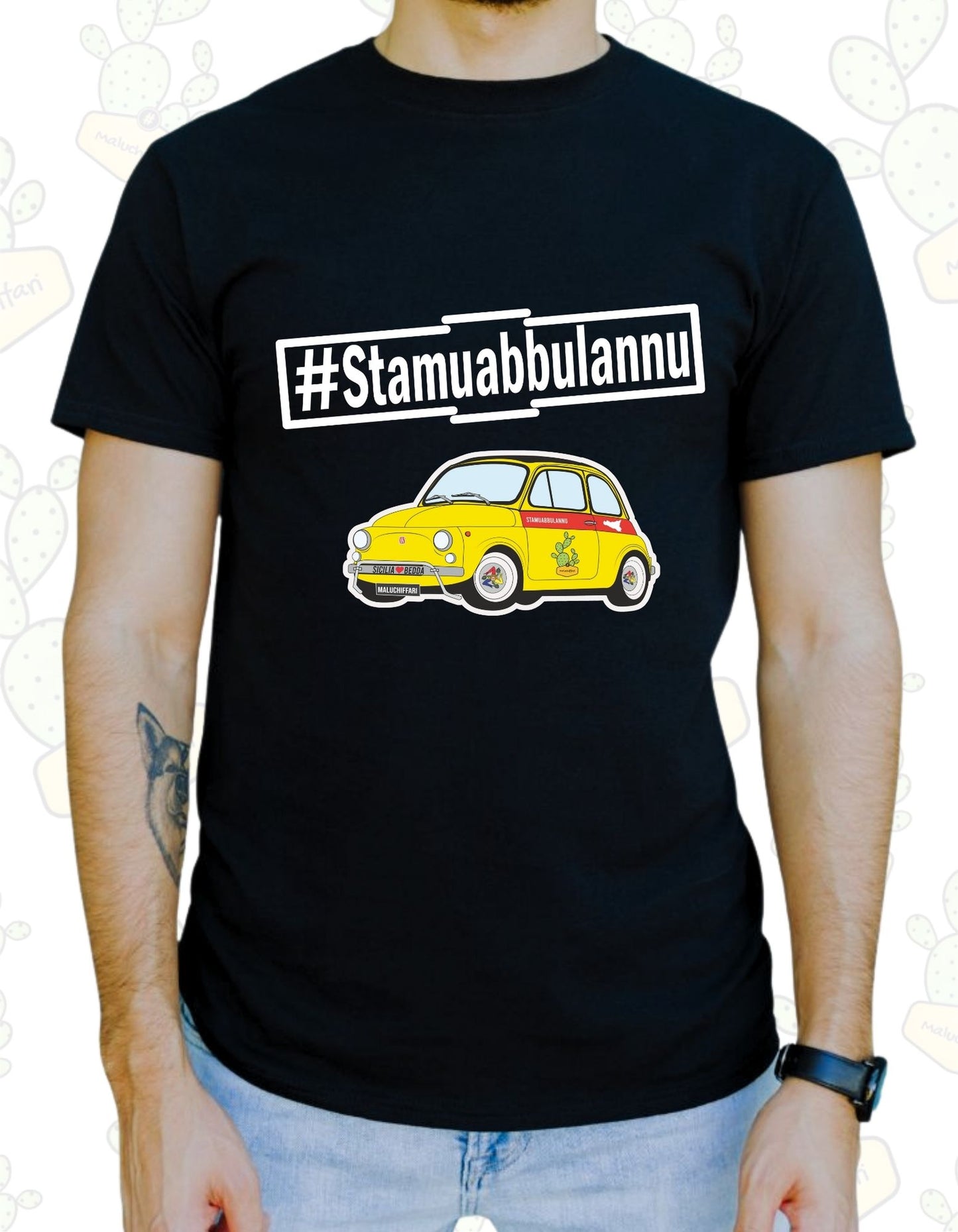 T-shirt Uomo – [ #STAMUABBULANNU ] 500 Gialla