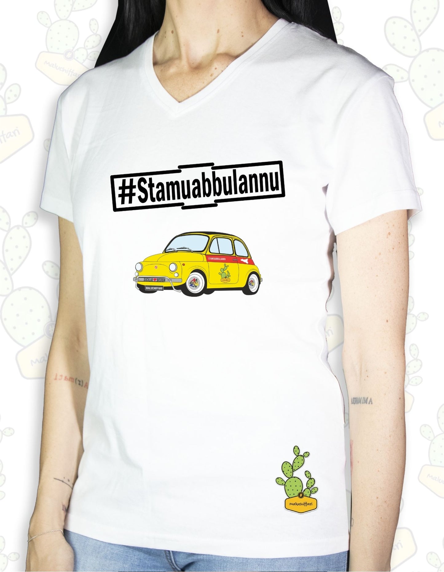 T-shirt Donna – STAMUABBULANNU 500 GIALLA