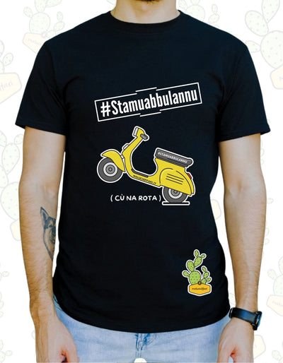 T-shirt Uomo  – [ #STAMUABBULANNU ] CU NA ROTA..(VESPA)